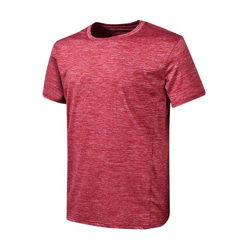 Quick-drying T-shirt Large size men's elastic short-sleeved sports running fitness breathable yoga thin top Quick-drying outdoor light and thin