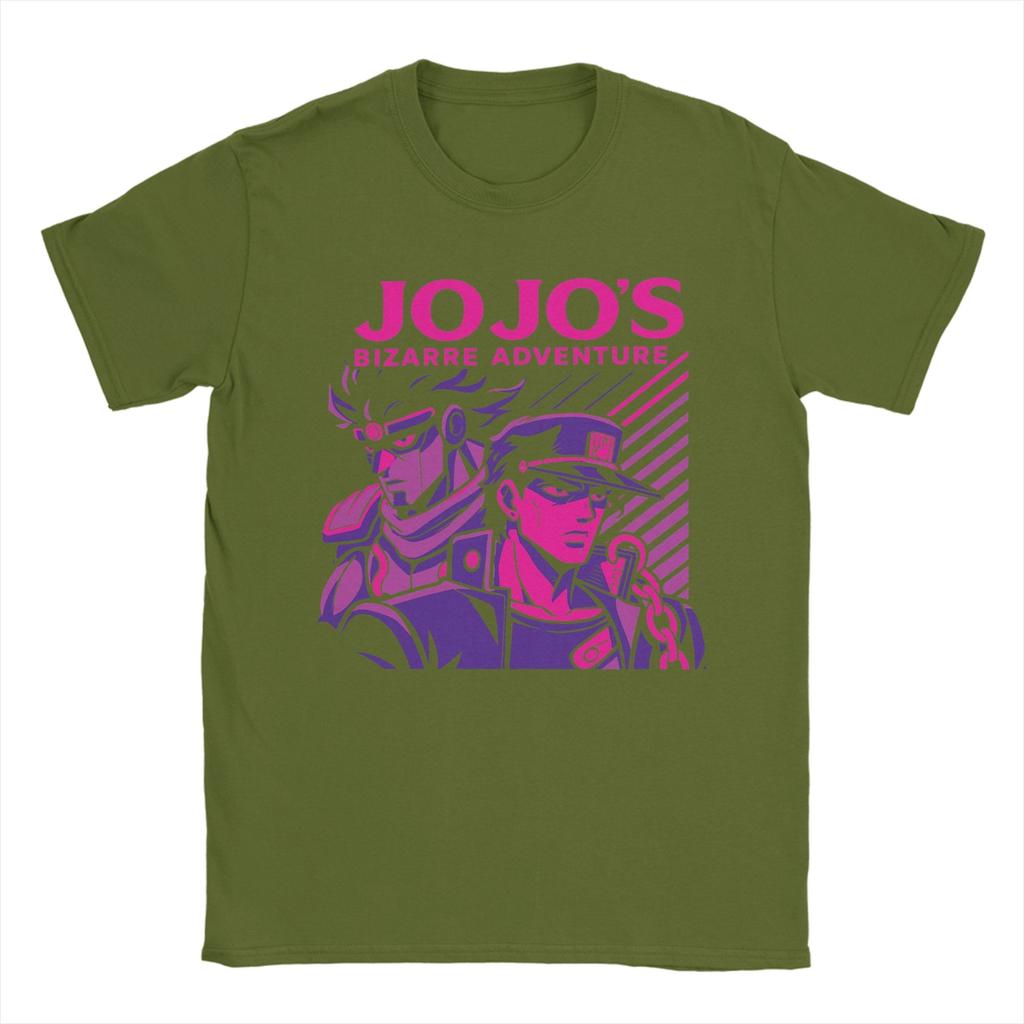 Kujo Jotaro JoJos Bizarre Adventure T Shirts for Unisex Pure Cotton TShirts Round Collar Tee Shirt Short Sleeve Clothing Summer