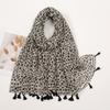Hot-selling spring and summer new beard-hanging tassel scarf female exotic shawl travel wear yellow-green sunscreen