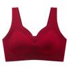 Red Gathering Small Breasts Fixed Support Wedding Bride Wedding Seamless Bra Set Gift Box Thin