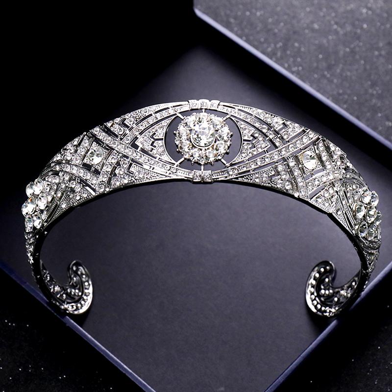 1Pc Crystal Hair Band Wedding Beautiful Alloy Silver Crown Rhinestone Bridal Tiara