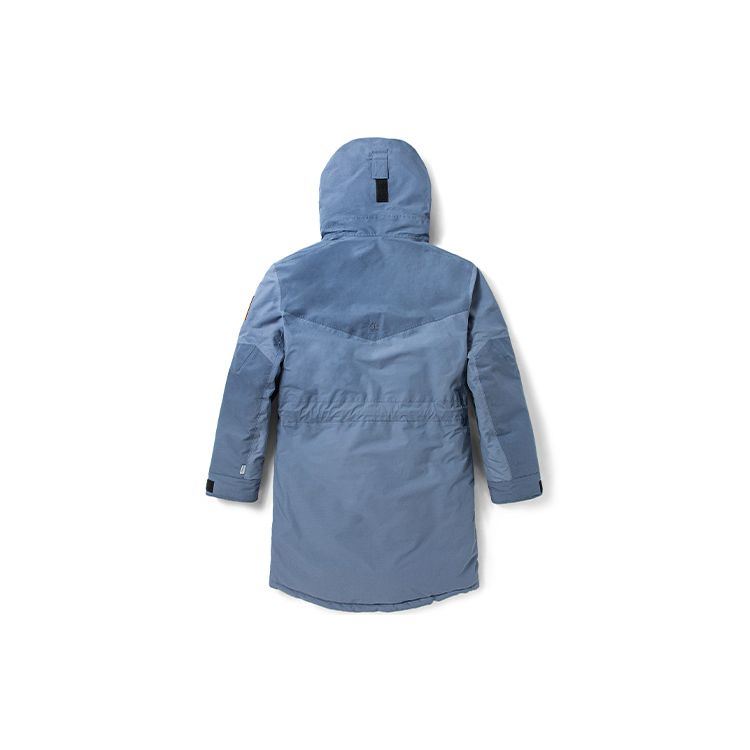 Timberland Color Block Mid-Length Hooded Warm Down Jacket Men Outerwear Storm-Blue A4472-CA0