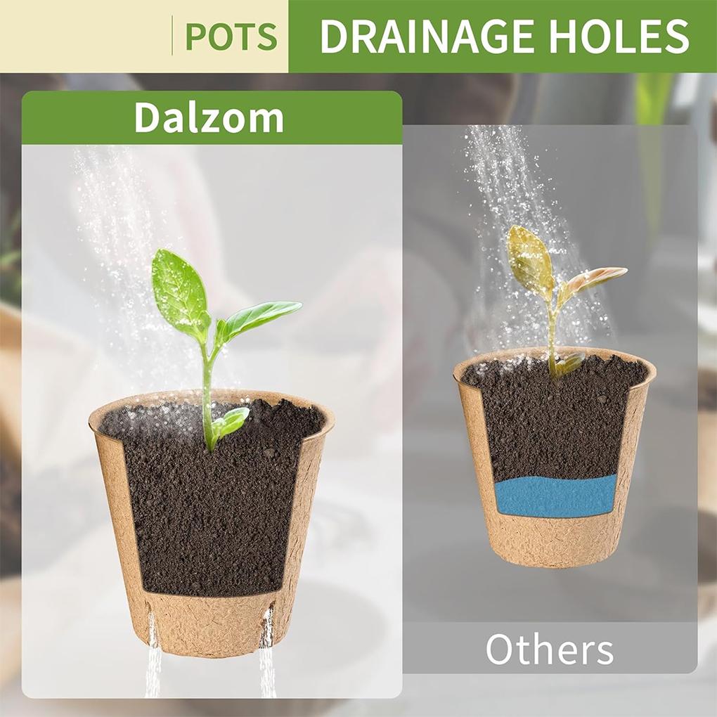 60x Thickened 8 × 8 Round Seedling Cups For Healthy Plant Growth Biodegradable Forseed Starter Pots