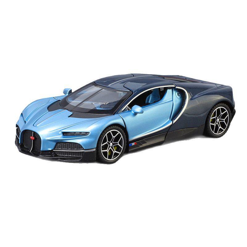 

1/32 Bugatti Tourbillon V16 Super Sports Іграшкова Модель Автомобіля Лита Металева Мініатюра Звук і Світло Колекція Подарунок на День Народження Для Маленької Дитини синій