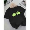 European sizes New Summer Short-Sleeve T-Shirt for Girls Featuring a Cute Cartoon Frog Design, Perfect for Casual Wear
