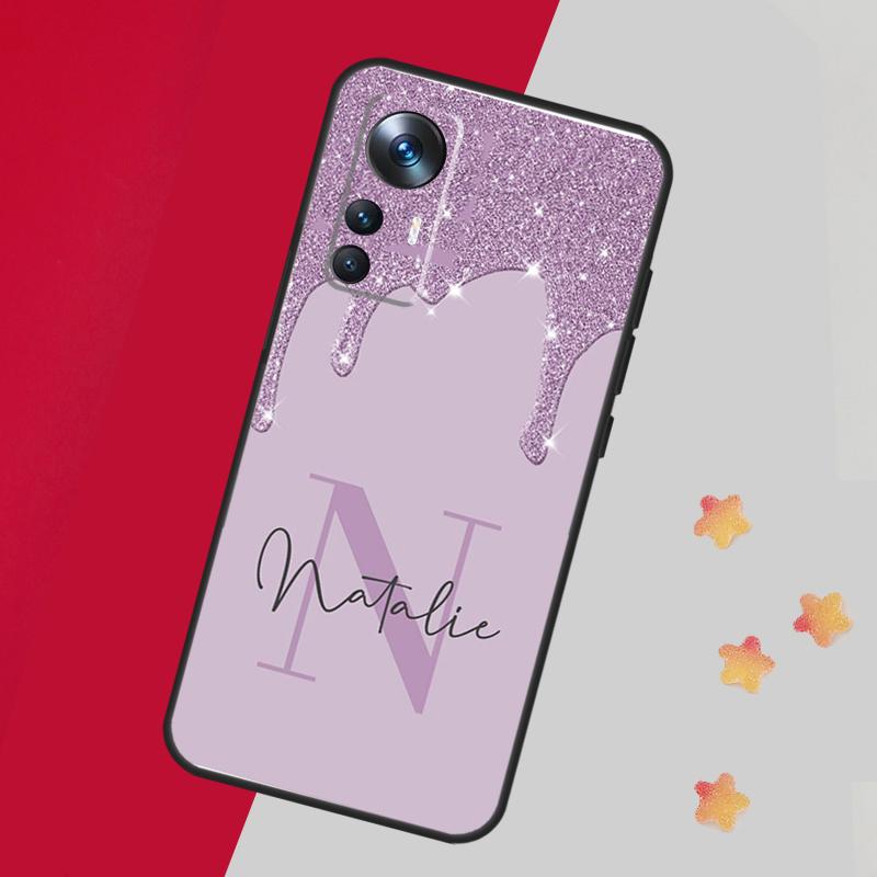 Personalised Name Slim Liquid Glitter Case For Xiaomi 14 13 11T 12T 13T Pro 12 Lite 12X POCO X3 X5 Pro X4 F4 M5 M5s F3 F5 Cover