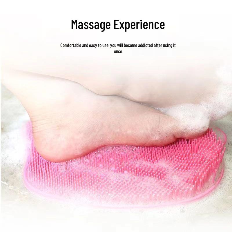 Lazy Back & Foot Scrubber: Non-Slip Suction, Silicone Massage Pad for Shower