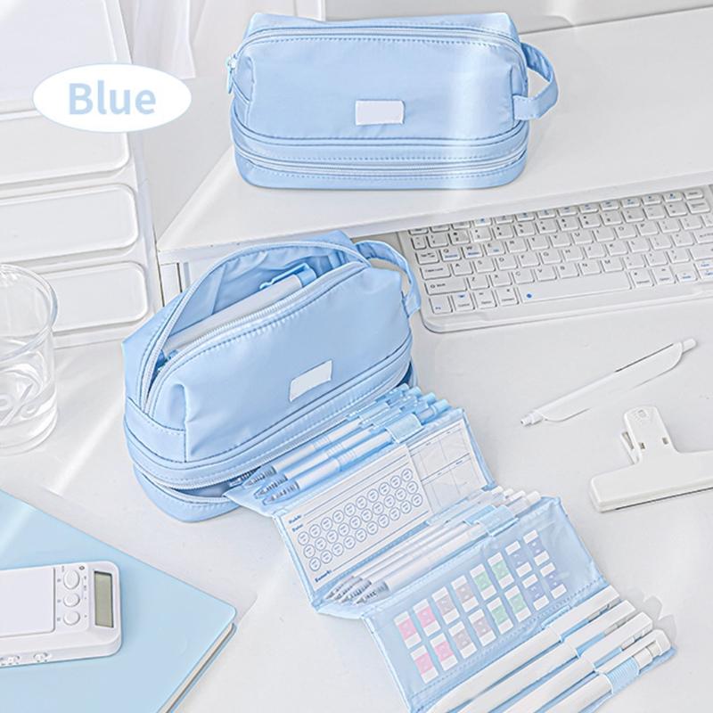 Waterproof Fabric PVC Pencil Case Multiple Compartments Large Capacity Pencil Pouches For Student Adult School Office