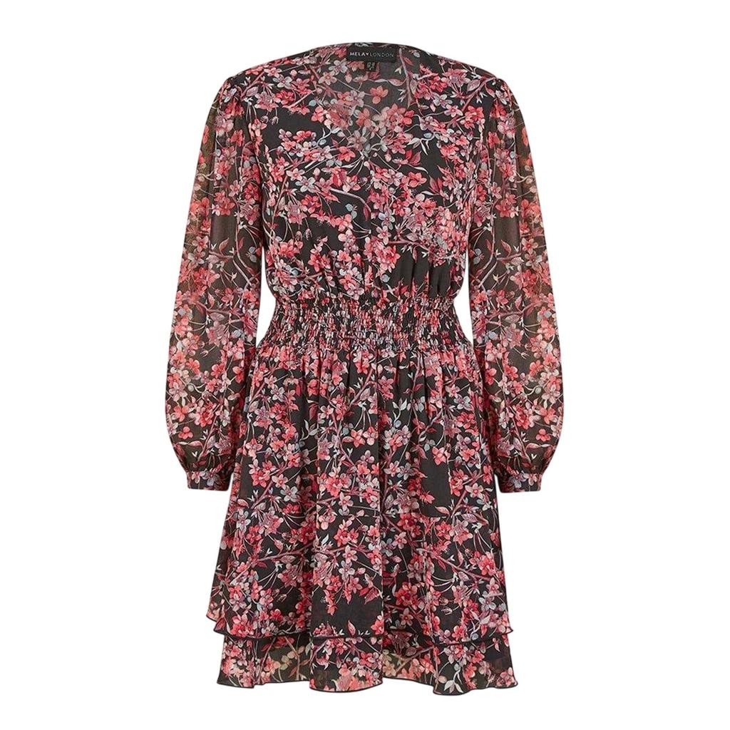 Mela London Womens/Ladies Blossom V Neck Skater Dress