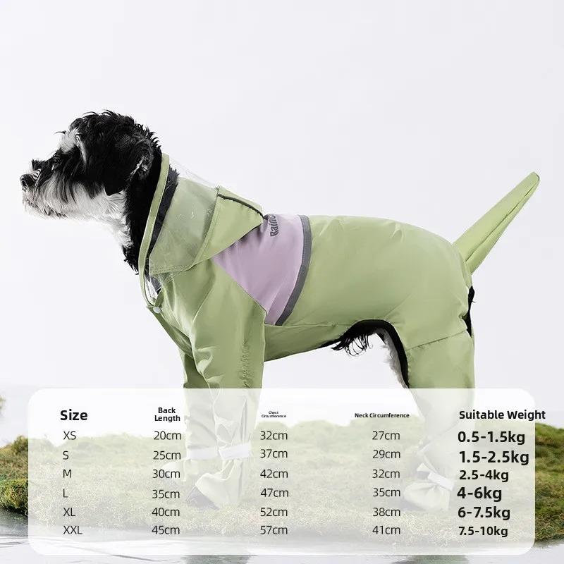Waterproof Dog Raincoat with Legs for Medium Dogs Rainy Days Walking Dog Clothes Snauzer Special Dirt Resistant Pet Supplies