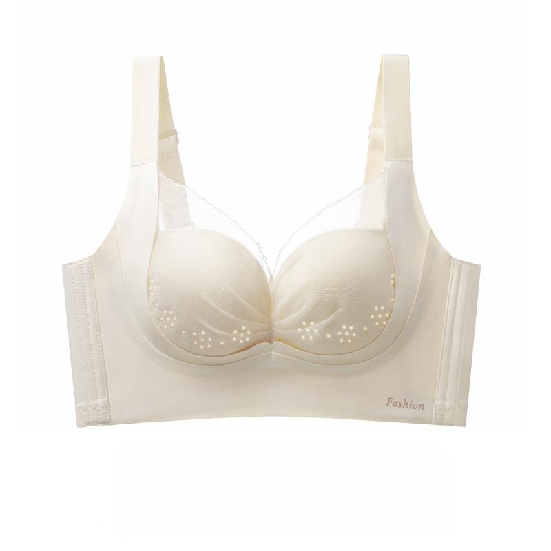 

Invisible Lingerie Women s Gathering Bra Thin Breast Retraction Anti-sagging and Adjustable Bra Push Up Bra 34/75B бежевый