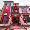 Red Elastic Milk Silk Wedding Decoration Cloth for Stair Railings, Hallway, and Indoor Ceilings