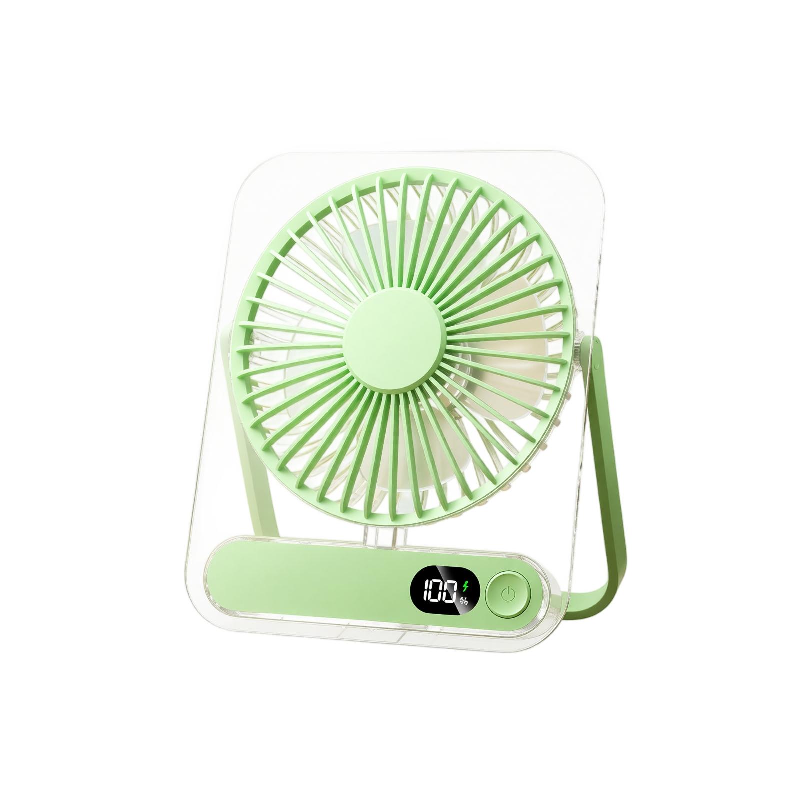Transparent Desk Fan, Ultra-Thin High- Rechargeable Fan for Use one size зелёный