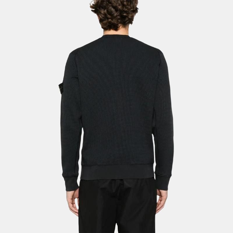STONE ISLAND Crew Neck Pullover Long Sleeve Solid Color Sweatshirt Men Sweatshirt Blue K1S1561000-08S0044-V0020