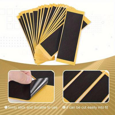 2Pcs Black Fingerboard Deck Uncut Tape Stickers Black Foam Grip Tape Stickers 38mmx110mm