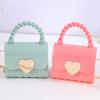 Kinder PVC Umhängetasche Münzbörse Kind Fashi Mini Handtaschen Schönes Herzmuster Dekori Handtasche Kleine Kette Gelee Tasche Für Mädchen