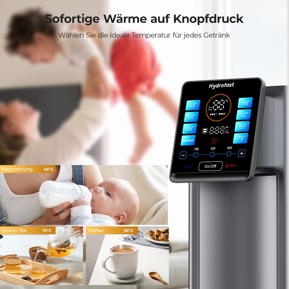 Hydrofast W100 Countertop Water Purifier, 8 Temperatures Hot & Ambient – with HF03 Composite Filter Element for W100