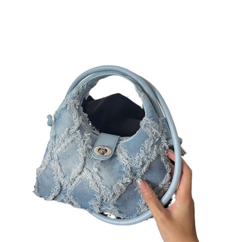 Unique Women's Bag High-Quality Texture Handbag Crescent Bag Versatile Fashion Denim Crossbody Bag Hot Girl Style Simple Shoulder Bag