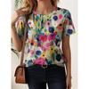 Fashion Flower Floral T-Shirts 3D Print Women New O-Neck Short Sleeves T Shirt Streetwear Y2k Harajuku Tees Tops Female Clothing