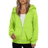Women's Fashionable Oversized Hooded Casual Sweatshirt With Zip-Up Colour Jacket