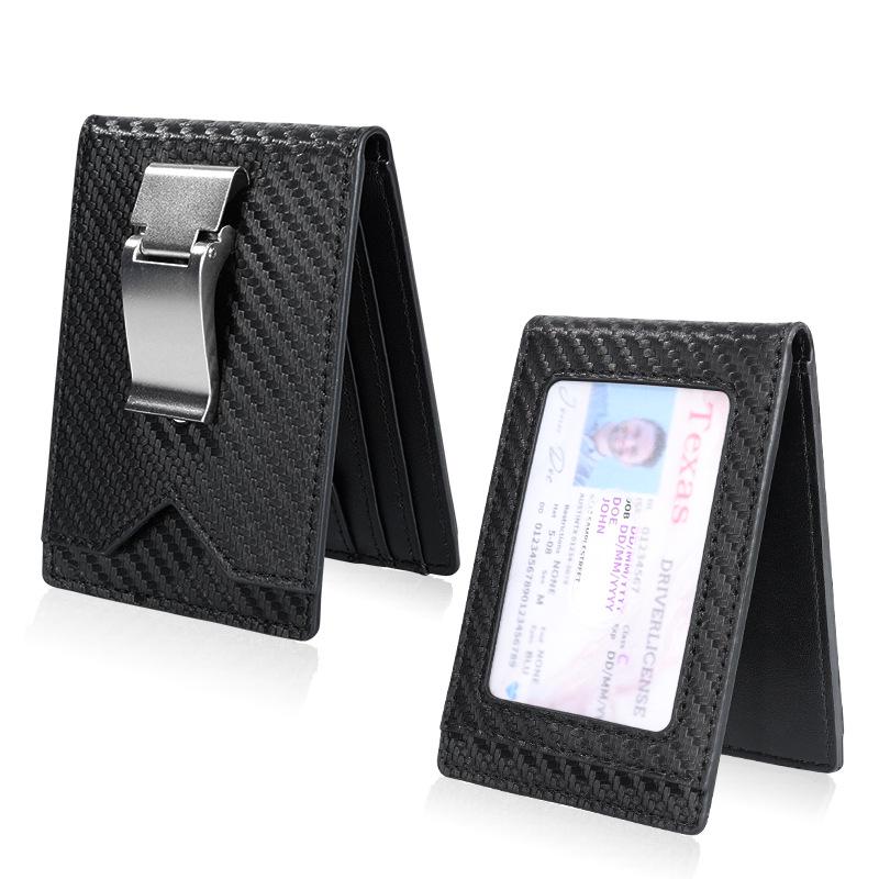 Multifunctional Minimalist Metal Money Clip Wallet with PU Leather and Multiple Card Slots for Men