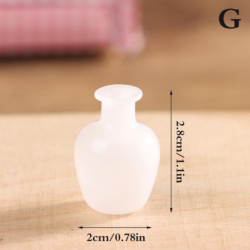 24 Styles 1/12 Lovely Miniature Dollhouse Glass Vase Mini Flower Vase for Doll House Furniture Decoration Accessories