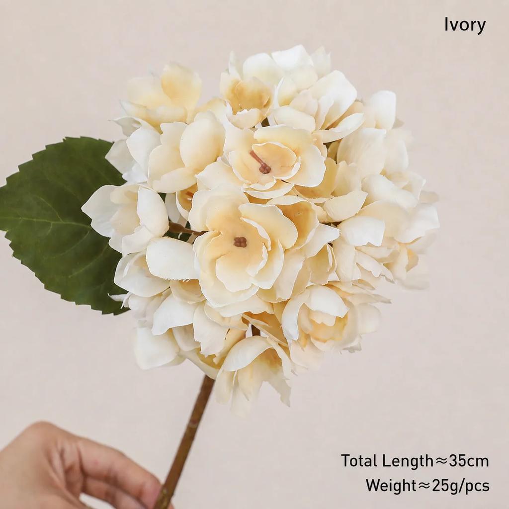 Artificial Hydrangea Retro Flower Branch 35cm Realistic Floral DIY Wedding Bouquet Room Home Table Decoration Photography Props