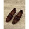 Literary and retro style loafers, women's one-pedal French single shoes, lazy Doudou shoes