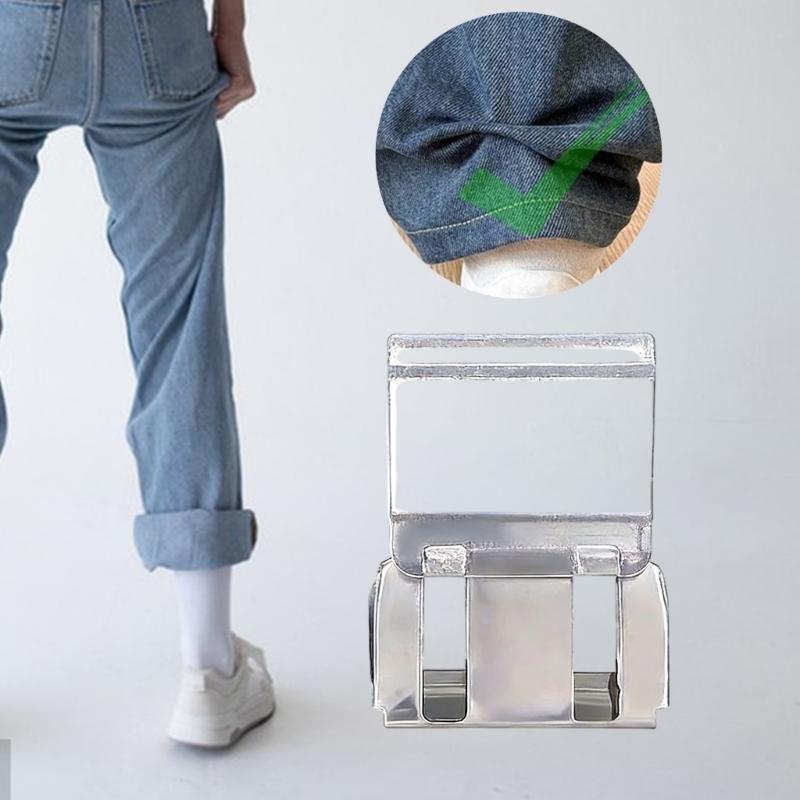 10Pcs Acrylic Pants Length Adjuster Clip Invisible Trouser Pants Shortener Clip for Jeans Pants Trousers to Make Shorter