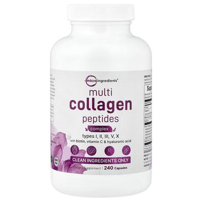 Multi-Kollagen-Peptid-Komplex mit Biotin, Vitamin C & Hyaluronsäure, 240 Kapseln