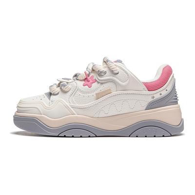 Li Ning Journey 2.0 Thick Sole Boosting Sneakers Women Sneakers White Gray AGCU092-4