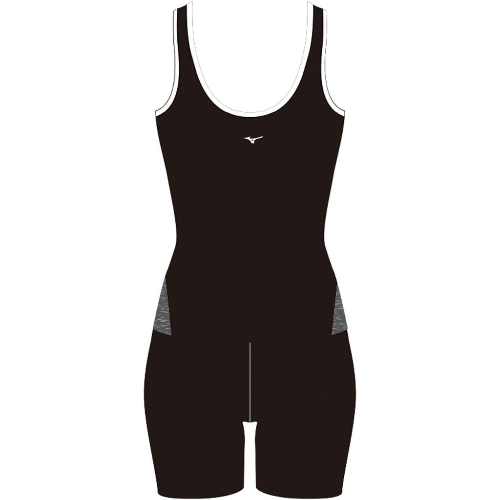 MIZUNO Swimsuit for Fitness and Gym Use N2JG2350 Black x Size L Women's (3.5-Length) (18cm Inseam) 90 Gray,