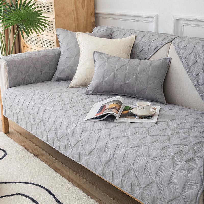 

Скандинавский минималистичный однотонный коврик для дивана, четырехсезонный чехол из чистой хлопчатобумажной ткани, противоскользящая подушка для сиденья, зимняя универсальная современная чехла для дивана 70*70cm