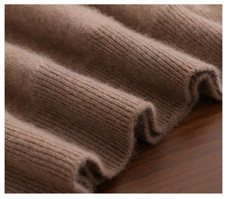 Men's Thickened Wool Cashmere Round Neck Sweater - Casual Business Long Sleeve Knit Pullover