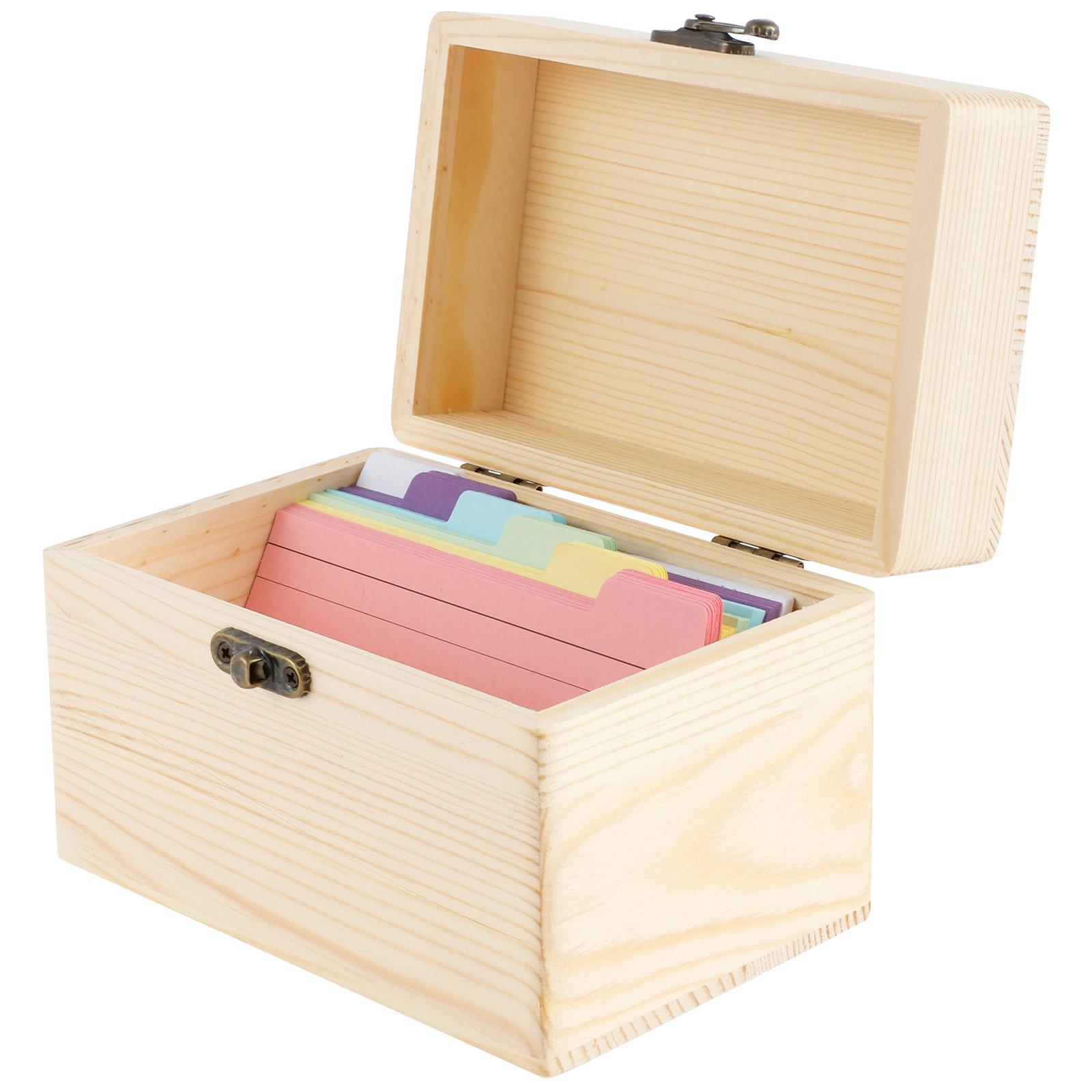 

Wooden stickey note Index Card Holder Business Card Organizer box Large Capacity Storage Box with150 Cards office Desk organize