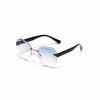 Rimless Glasses Men'S Polygonal Diamond Trimmed Retro Sunglasses Women'S Ins Street Shot Rivet Sunglasses