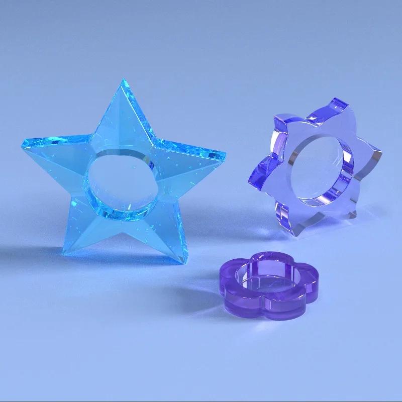 Molde de Silicone para Fundição em Epóxi de Castiçal Moldes de Fundição Artesanato DIY Bandeja de Joias Caixa de Armazenamento Porta-Anéis Porta-Velas Decoração para Casa