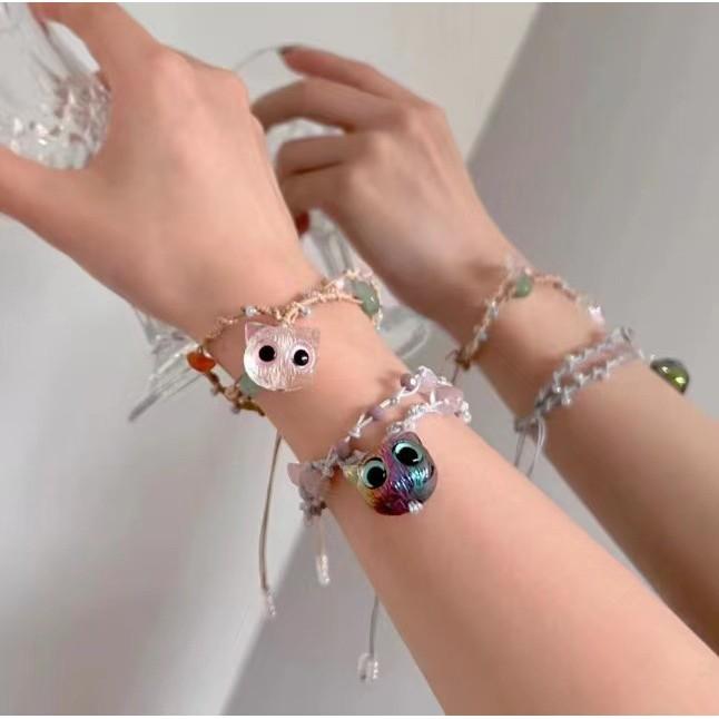 Charming And Fresh Cat Pattern Woven Bracelet For Women Gift And Wear Casual