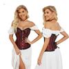 Floral Lace Up Overbust Corset For Mature Women Red 4Xl Corsets & Bustiers