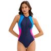 Costum de baie sport Color Block Femei Fără Mâneci Triunghiular Conservator