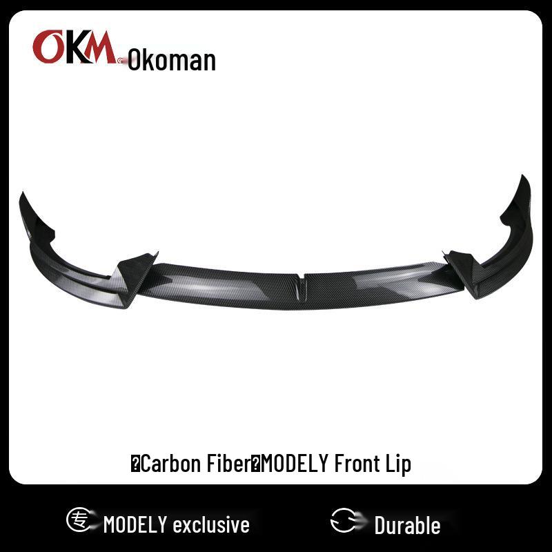 Tesla Model Y Front Lip Trim Kit (2019-2024) - Black Knight Edition Glossy Black