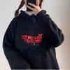 Red Whale Heart Hoodie Unisex Loose Fit Couple Sweatshirt Star Fans Streetwear