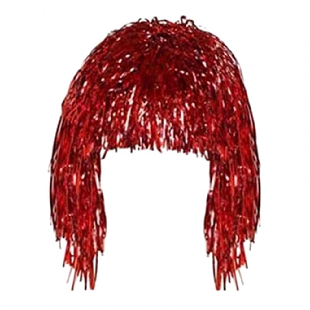 Cosplay Disco Wig Foil Tinsel Shiny Party Hat Adults Metallic Cosplay Supplies Funny Atmosphere Festive Decoration