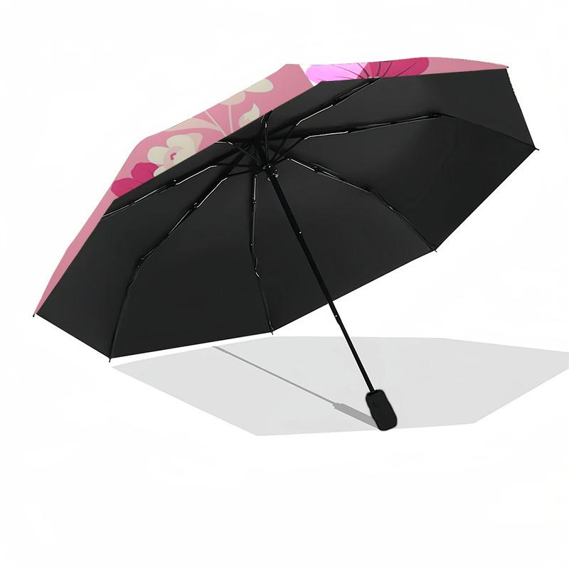1pc Pink Floral Pattern Design Umbrella with Plastic Handle,Suitable for All Seasons Home Travel Outdoor Umbrellaptys31059