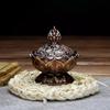 Chinese Alloy Buddha Incense Burner Lotus Flower Incense Holder Censer for Buddhist Home Office Decoration Indoor Ornaments Gift