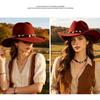 Woolen Western Cowboy Hat Fedora Hat Top Hat Fashion Jazz Hat  Ladies