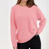 Women's Fashion Long-Sleeved Round-Neck Solid-Colour Top