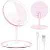 Illuminated Makeup Cosmetic Mirror for Dressing Table Standing Pink