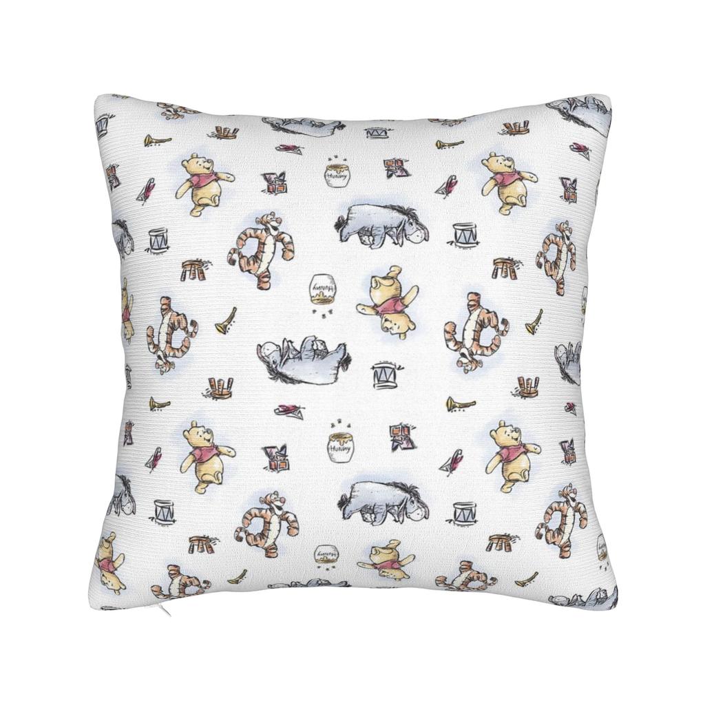 Winnie The Pooh Square Pillowcases Polyester Bed Car Cute Honey And Bee Cushion Case Cool Decor Throw Pillow Case 45*45