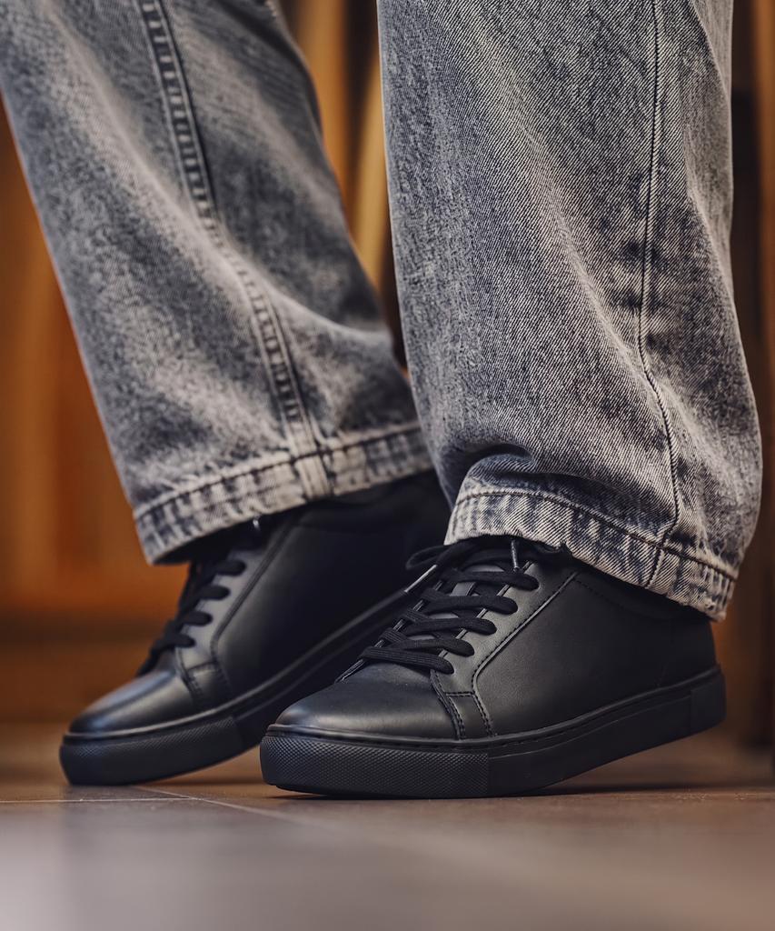 Thenopi Retro 6Cm Height-Increasing Sneakers All Black